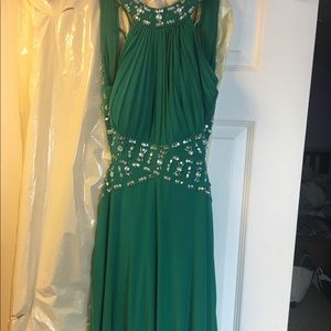 Long green formal dress